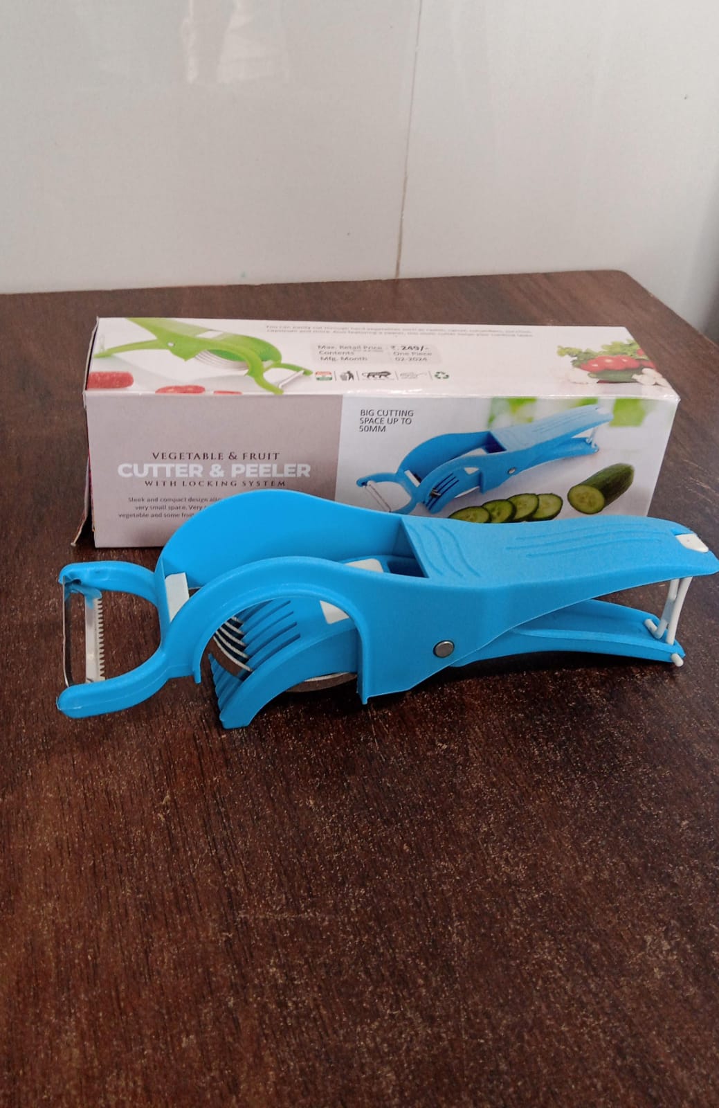 2 in 1 Vegetable & Fruit Multi Cutter 5 Blade Vegetable Cutter with Peeler (1 Pc / Multicolor) 2 in 1 Vegetable & Fruit Multi Cutter 5 Blade Vegetable Cutter with Peeler (1 Pc / Multicolor)